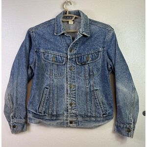 Vtg 70s 80s LEE Riders Jacket Mens Sz M Blue Denim Western Trucker 153438 USA